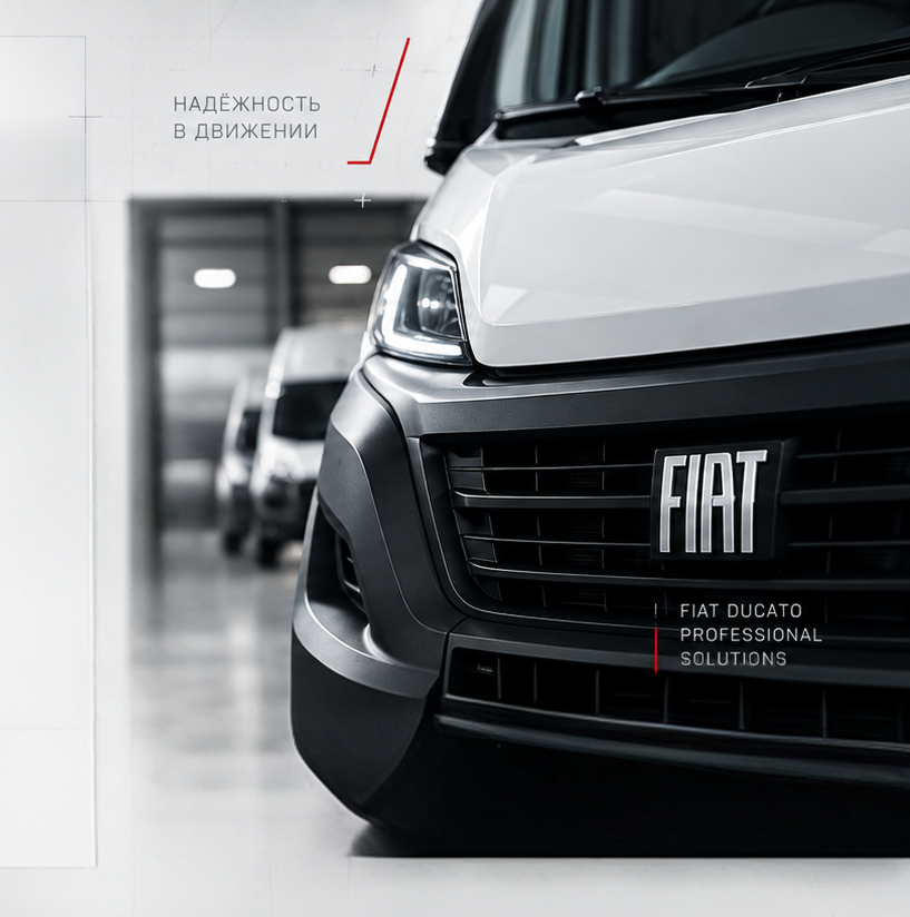 Белый FIAT Ducato в современном шоуруме
